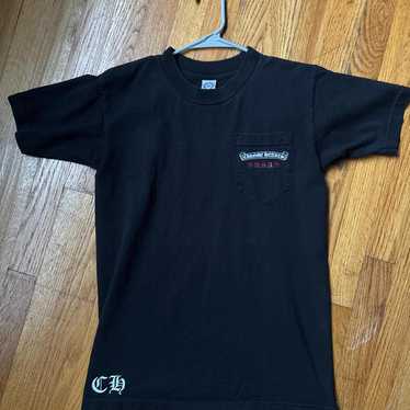 CHROME HEARTS◆Short Sleeve Pocket Crew T-shirt Black chrome-hearts-yellow-neck-