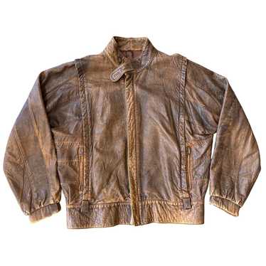 ジャケット・アウター VERA PELLE Brown Leather JKT ITALY VERA PELLE Lavorazione Artigianale Brown Leather Jacket;US S