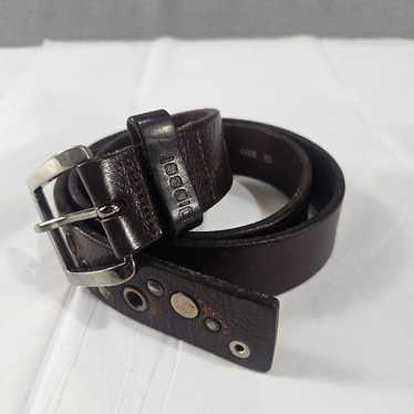 小物 Diesel belt Men's 4 cm leather belt with logo | Black | Diesel