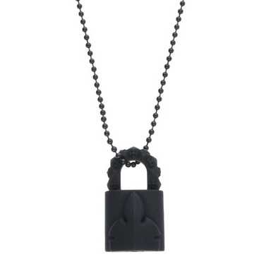 在庫少★送料込！【Chrome Hearts】Padlock Fleurknee Pendant Chrome Hearts Silichrome CH Padlock Fleurknee Pendant Black