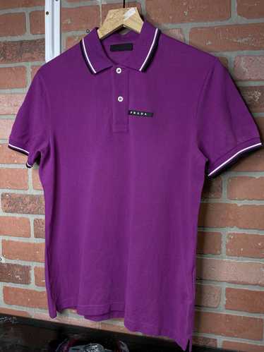 00s PRADA Sport Logo Polo Shirt – Size M Vintage Prada Sport Polo Quarter Zip Up Top Shirt Jacket