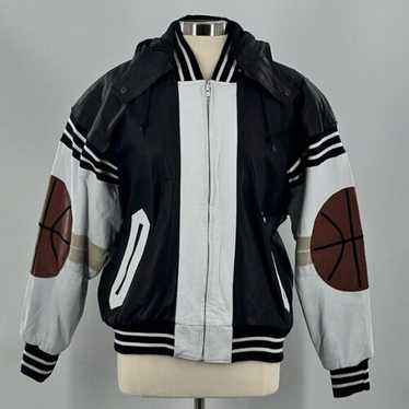 80’s Michael Hoban Leather Bomber Jacket 1980s USA Flag Leather Bomber Free Shipping - The Vintage Twin