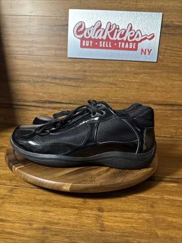 極美品 SS1990's PRAD SPORT ARCHIVE SNEAKER Pearl / Silver Patent leather and technical fabric Prada
