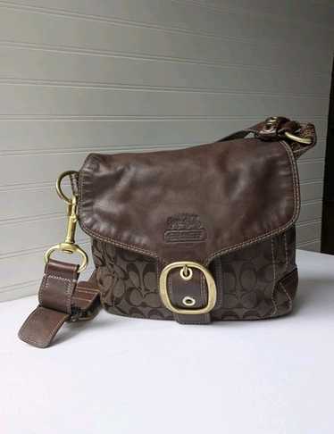 バッグ COACH Bleeker Legacy Signature Hand bag Rare Limited Edition Coach Bleecker Burnished Leather Khaki