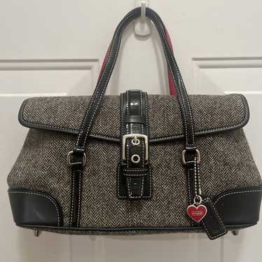 バッグ vintage coach old mini Boston BLACK Coach Vintage Old Boston Bag 2-Way Black Leather Travel