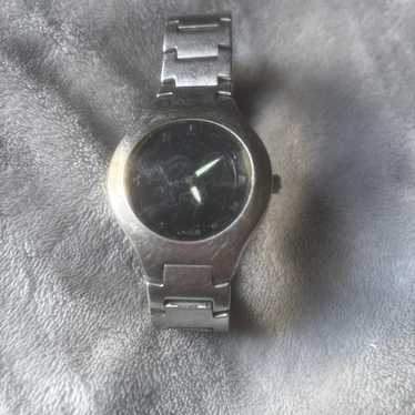 レア vintage fossil big tic y2k Archive Rare y2k FOSSIL Big Tic Watch, White w/ Steel Strap, JR-7843