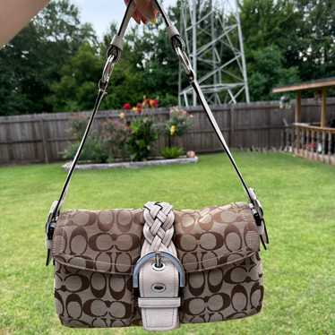 COACH レザー ショルダーバッグ ソーホー ベージュ　本格　11768 良品】COACH コーチ ワンショルダーバッグ オールレザー 本革