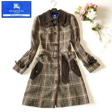 BURBERRY BLUE LABEL モッズコート 38 カーキ バーバリーブルーレーベル モッズコート カーキ38 美品