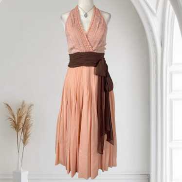 完売間近！【BCBG MAXAZRIA】Gathered Halter Midi Dress Bcbgmaxazria midi halter dress - Gem