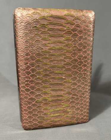 Abas Cache Wallet VINTAGE Embossed Leather Python… - image 1