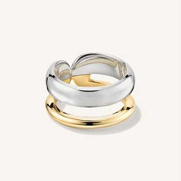 送関込み【MEJURI】メタリックスフィアリング Hammered Cross Ring in Sterling Silver Cross Ring, X Ring