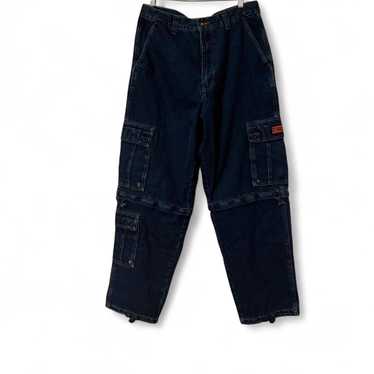 パンツ 90s PACO JEANS Super Baggy Cargo Denim Paco Jeans - Men's Vintage Baggy Cargo Denim Jeans Dark Blue