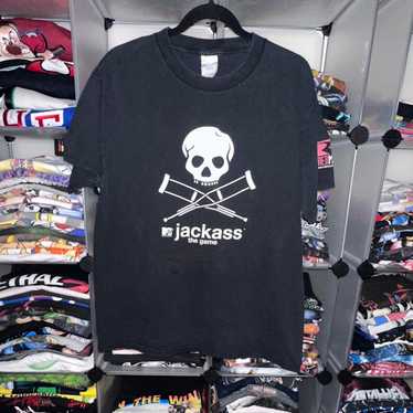 MTV/jackass/ジャッカス『ビンテージTシャツ』00s/2005/スカル MTV Jackass 2002-2005 Vintage Movie T Shirt Rare Raiders