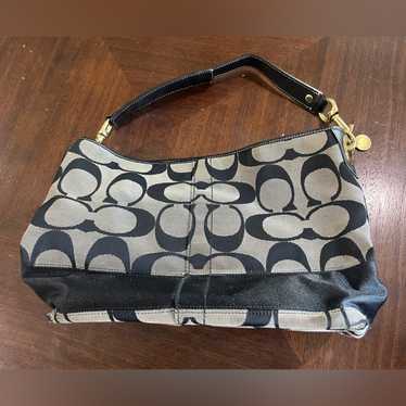 Coach Signature C Hook & Loop Stripe Hobo Shoulde… - image 1