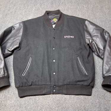 Wool Leather Stadium Jacket - Gem