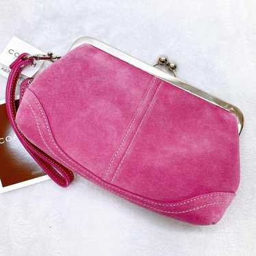 Vintage Coach Pouch Suede Pink Kisslock★ Vintage Coach Pouch Suede Pink Kisslock | eBay