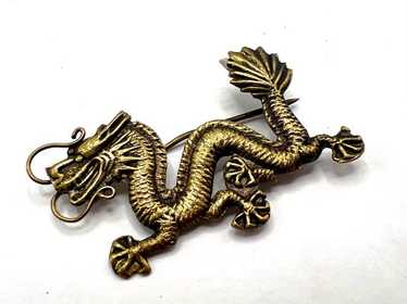 極美品  91 Brooch 925 Vintage STERLING SILVER MARKED BEAUTIFUL ENAMEL MARCASITE DRAGON