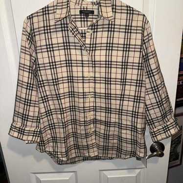 トップス Burberry London medium Burberry London Classic Check Cotton Button Down Shirt Size