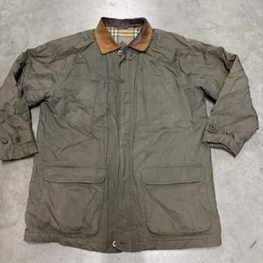 Burberrys ハンティングジャケット オリーブカーキ ビンテージ 古着 80s USA製 Burberrys × Jacobson's 豪華 100% シルク