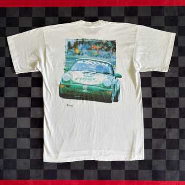 ヴィンテージ　PORSCHE Tシャツ ポルシェ　ビンテージ　 90s 80s 古着 80s- PORSCHE ポルシェ エンブレム × メッセージ ラグラン