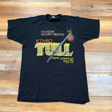 80s JETHRO TULL バンドT ブラック ビンテージ USA製 jethro tull t shirt - Gem