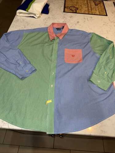 Chaps Multi-Colored Gingham Checked Color Block S… - image 1