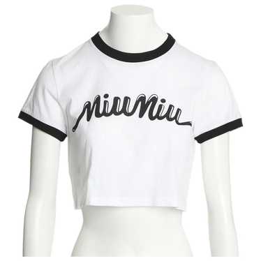 MIU MIU Tシャツ クロップド Striped cropped cotton 897987 MIU MIU Tシャツ クロップド Striped cropped cotton 897987