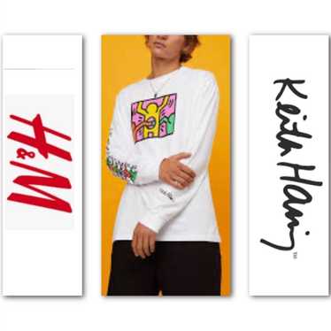 Keith Haring スケートボード長袖Tシャツ XLサイズ KEITH HARING Long Sleeve H&M T-Shirts XS,S,M,L,XL,XXL Print