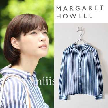 Tシャツ・カットソー MARGARET HOWELL CANDY STRIPE SHIRT (WOSH0261S23_EUBBLW) MARGARET HOWELL CANDY STRIPE SHIRT (WOSH0261S23_EUBBLW