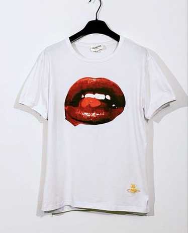 72▢ヴィヴィアンウエストウッド ワールドツアーT TS0704-11 LINE UP PRINT クラシックシャツ(ブルー)（メンズ）（2612851017