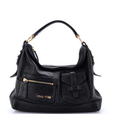 バッグ 90s MIU MIU MULTI POCKET SHOULDER BAG Miu Miu Black Nappa Leather Pocket Shoulder Bag ○ Labellov