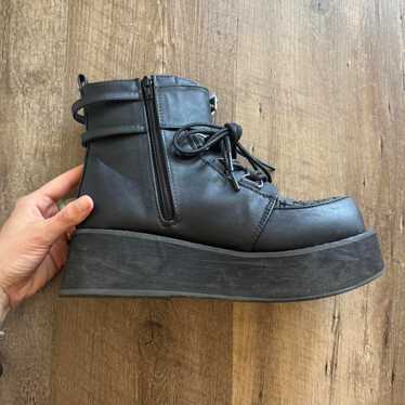 Demonia red platform ankle - Gem