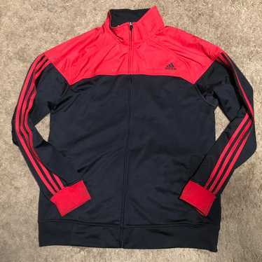 00s adidas track jacket red×black size L VINTAGE ADIDAS BLACK AND RED TRACK JACKET 1980S LARGE