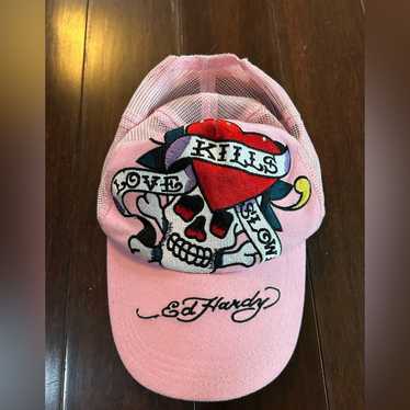 Ed Hardy Black & Pink Trucker Hat エドハーディー キャップ Ed Hardy Koi Fish Black & Pink Trucker Hat | Zumiez