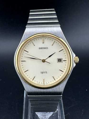 SEIKO  sprit  5p32  地味にカッコイイ 金文字盤 金属バンド Seiko Quartz 5P32-6000 Vintage Men's Watch base metal