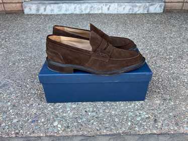 Tricker’s Suede Loafer Shoes Tricker's Chicago lugged penny loafer in 