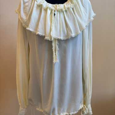 EDIT.FOR LULU - Vennparm frill sleeve blouse［cream］ Chic Cream Blouse - Long Sleeve Top - Ruffled Blouse - Lulus