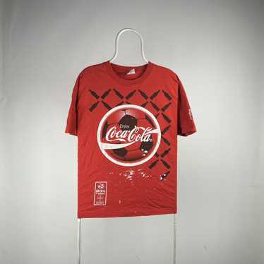 ビンテージ希少ユーロ製90sCoca-Cola Tシャツ 赤 94年 Coca Cola Over Print S/S Tee 赤 XL 90s コカコーラ 半袖