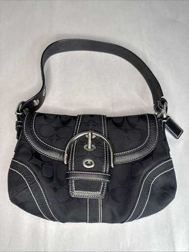 バッグ Coach Soho Shoulder bag Signature Black Coach Soho Signature Leather Crossbody Bag Black Authentic