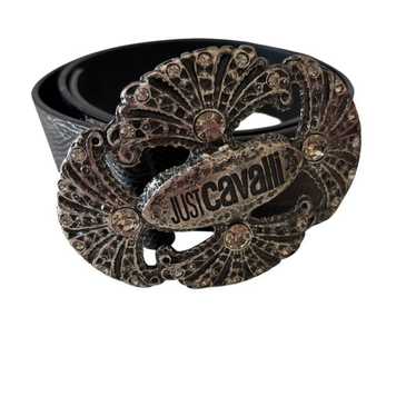 ROBERTO CAVALLI ベルト Just Cavalli Roberto Cavalli 3D Snake Buckle Black Leather