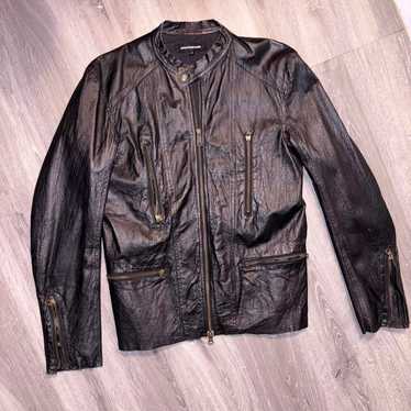 JACKROSE leather jacket ブラウン M ダブルジップ JACKROSE（ジャックローズ） ホースオイルレザー ダブル