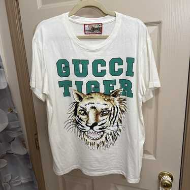 GUCCI グッチ タイガー Tシャツ 良品】GUCCI・グッチ・Tシャツ・黒・タイガー刺繍・虎柄・M相当