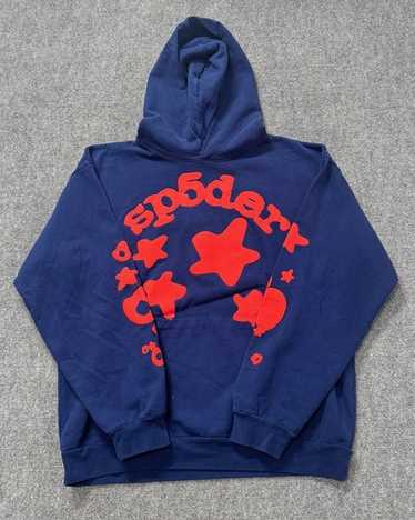 ■SP5DER■大人気アイテム ベルーガパーカー 国内発送 すぐ届く スパイダー ベルーガ パーカー ブルー メンズ - FW23 - JP