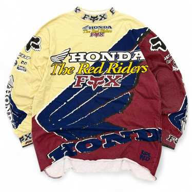 90s usa FOX モトクロスシャツ Lサイズ goodデザイン 90s FOX RACING レーシングゲームシャツ モトクロス
