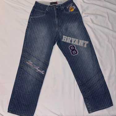 UNK NBA CELTICS ワイド 刺繍ロゴ デニム 40 UNK Men's NBA Boston Celtics Logo Denim Leather Patch Jeans