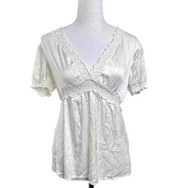 BCBGMAXAZRIA Women's Blouse - Cream/White - M – bc