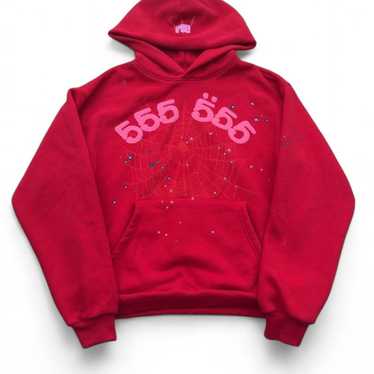 Red 555 sp5der hoodie - Gem