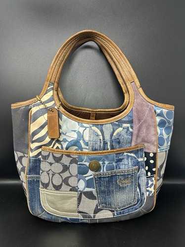 バッグ Coach Patchwork Denim Hobo Shoulder Bag Coach denim patchwork hobo - Gem