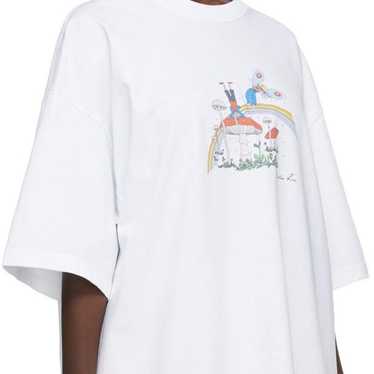 MARTINE ROSE グラフィックプリントドローストリングフーディ Martine rose(マーティンローズ) グラフィックTシャツ ピンク