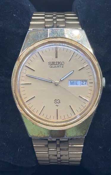 〇Nc左1045 昭和レトロ SEIKO QUARTZ DM303E オレンジ WTS] Vintage Seiko Quartz QZ - 0923-8000 – Sunburst Dial